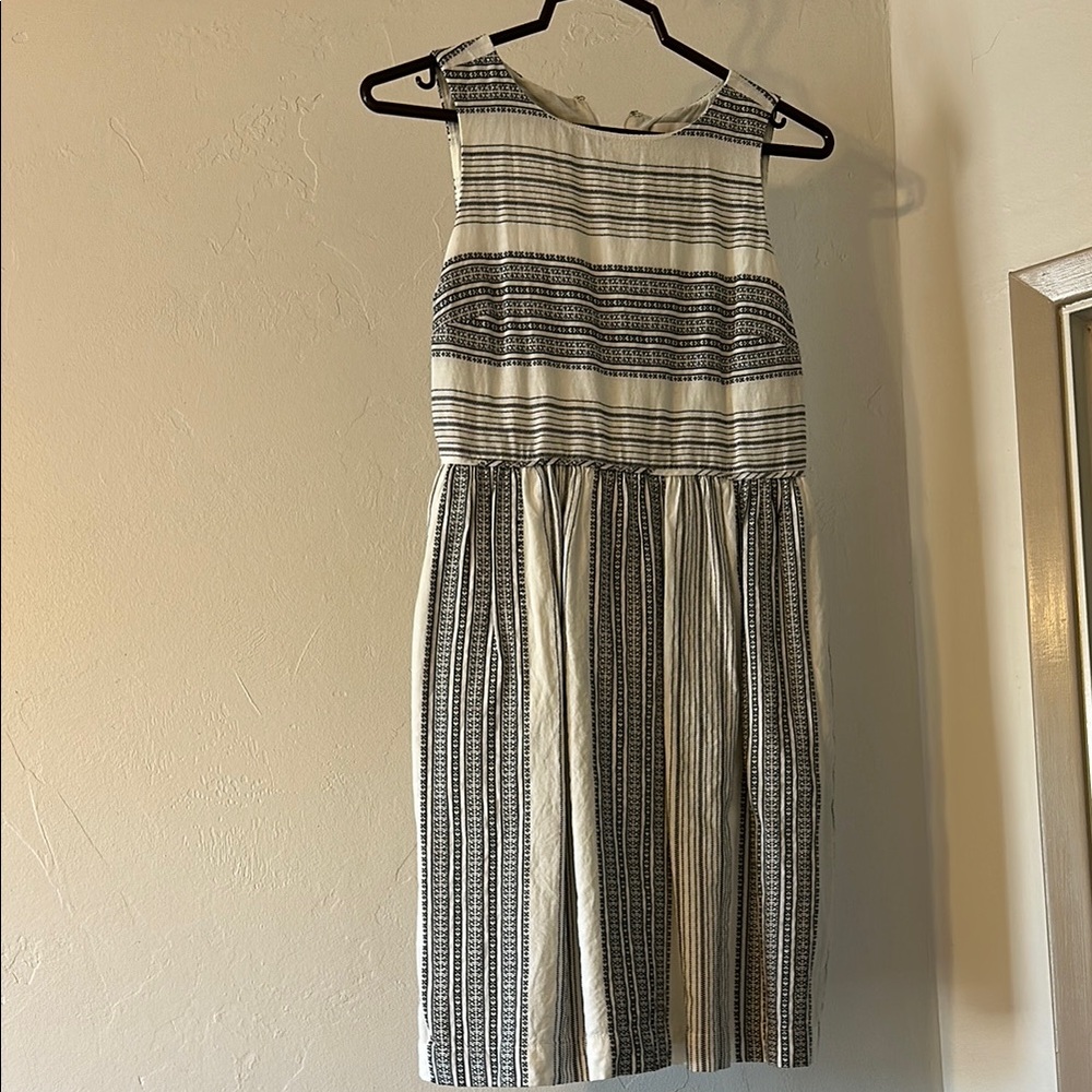 LOFT Black and White Sleeveless Sundress
